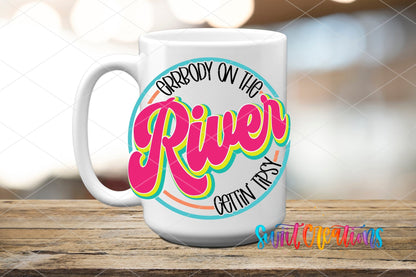Errbody On The River Gettin Tipsy UV DTF Decal | Summer River Drink Tumbler Wrap | UV849 - Swiit Creations