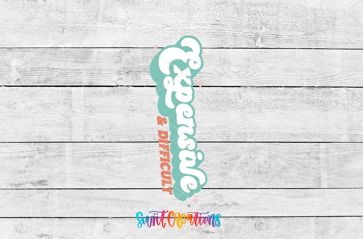 Expensive And Difficult Motel Keychain UV DTF Transfer | Funny Sassy Quote | MK2108 - Swiit Creations