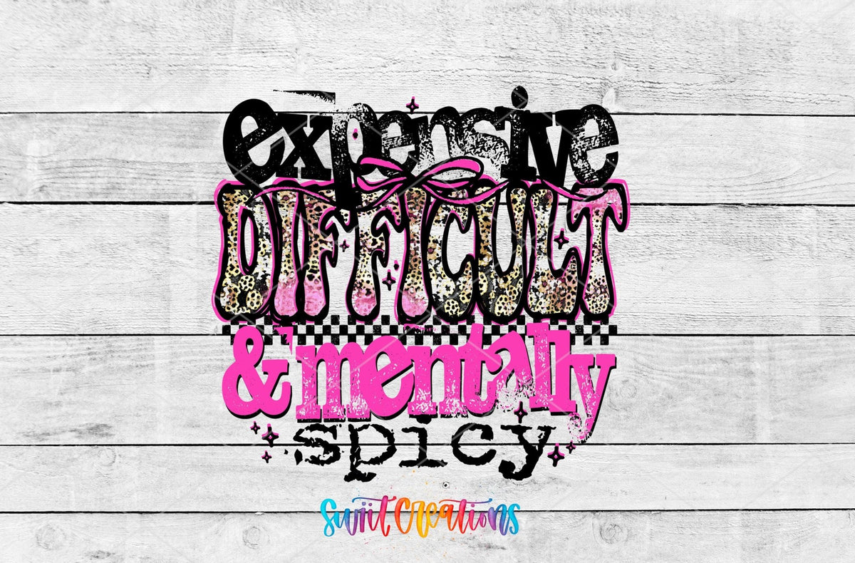 Expensive Difficult Mentally Spicy Motel Keychain UV DTF Transfer | Sassy Humor Design | MK1926 - Swiit Creations