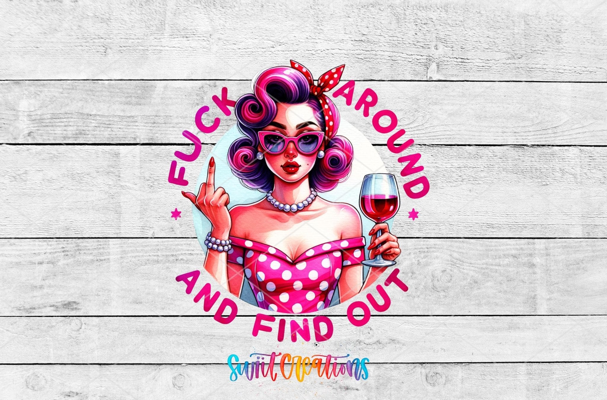 F Around And Find Out Motel Keychain UV DTF Transfer | Retro Pinup Design | MK1538 - Swiit Creations