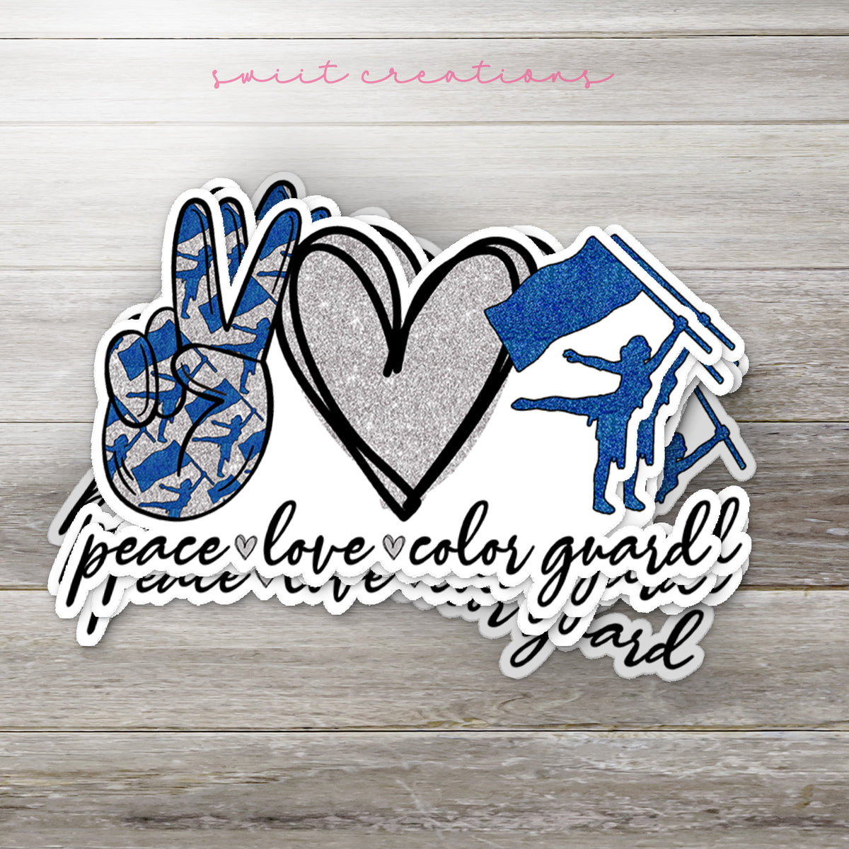 a sticker with a picture of a hand and a peace sign