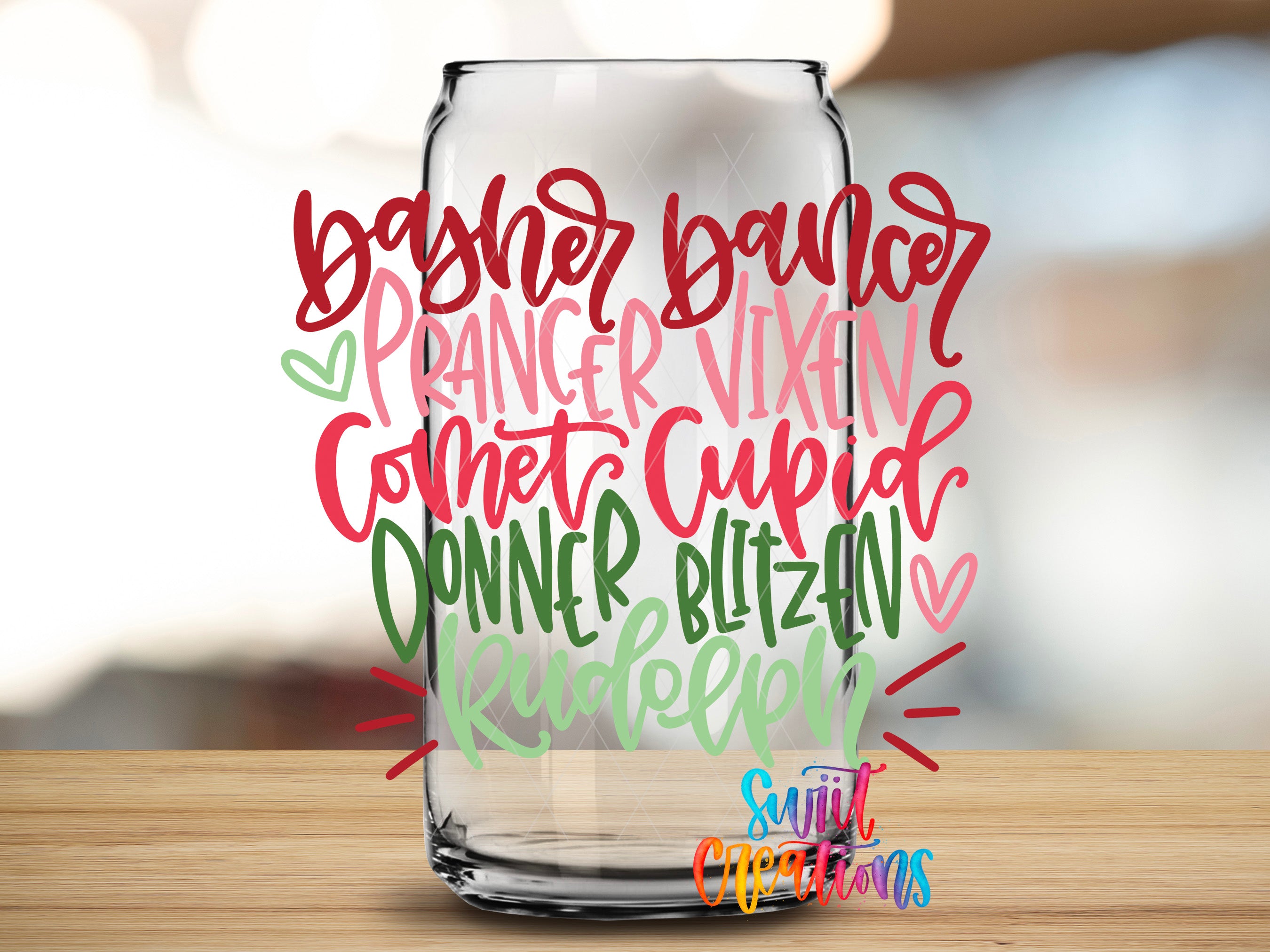 a glass jar with a colorful, hand-written quote in various colors and styles, including cursive, block letters, and bold text.