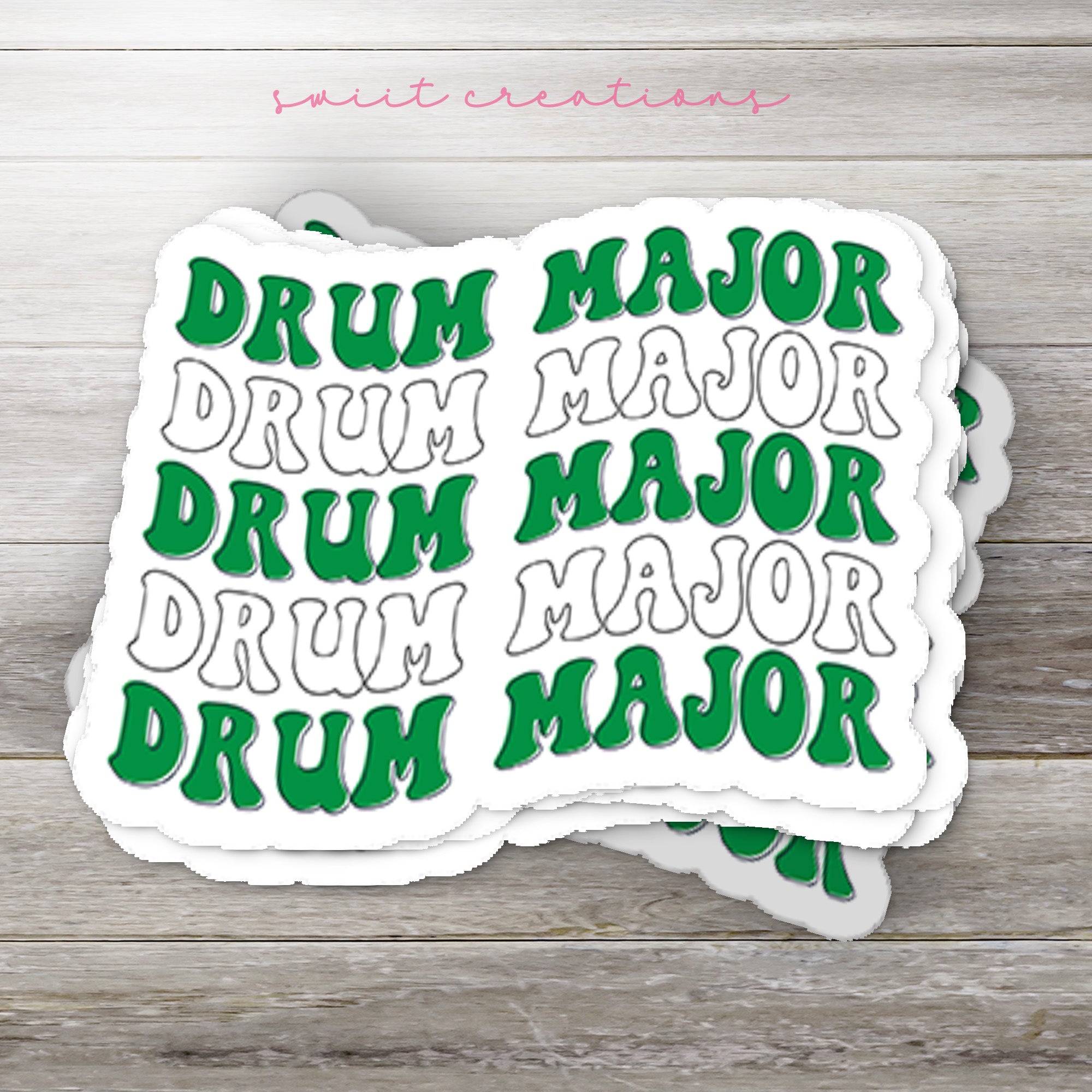 a sticker that says drum major drum major drummer