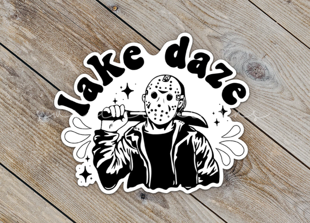 a sticker of a person holding a knife