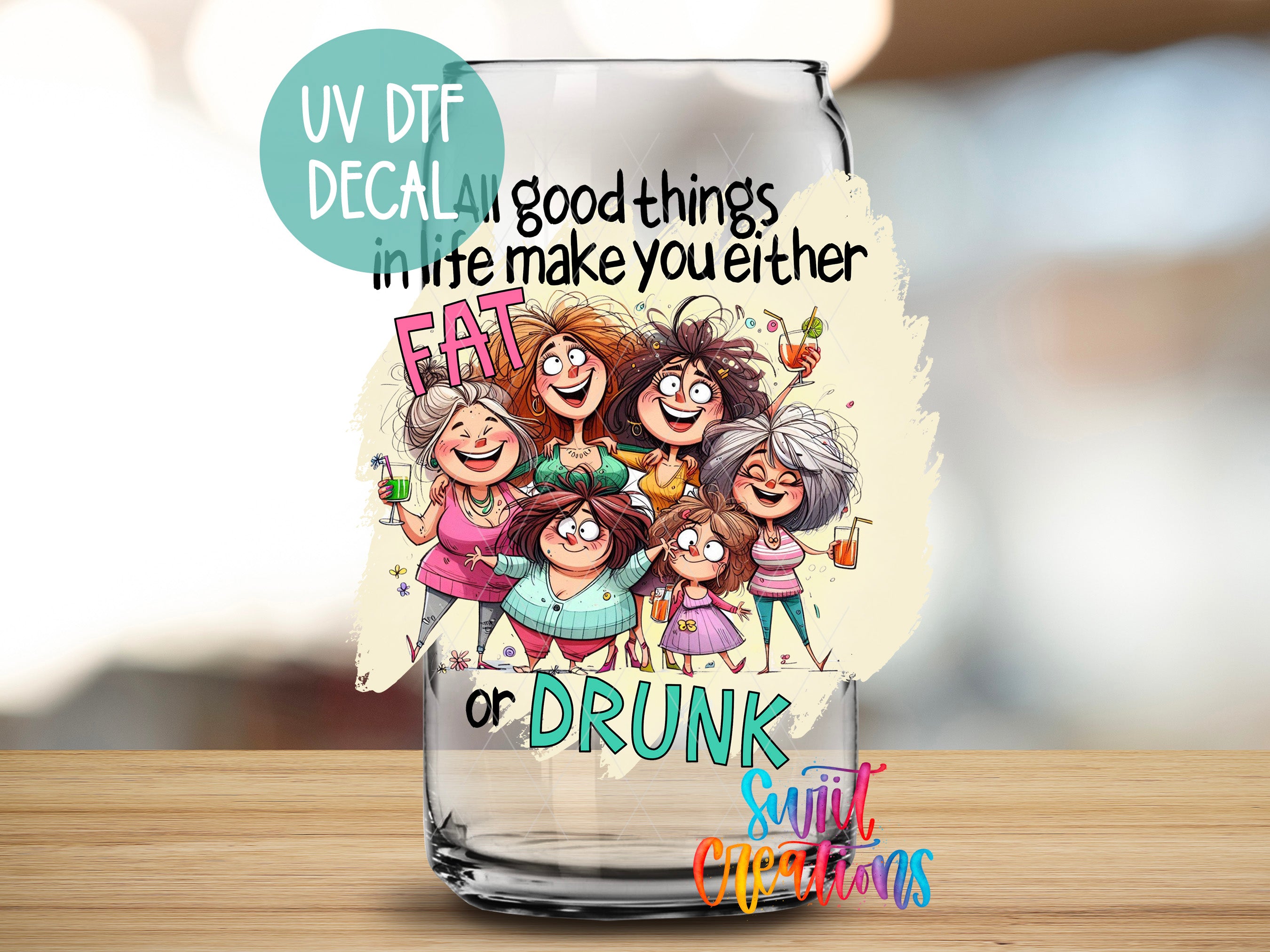 a glass with a picture of a group of people on it