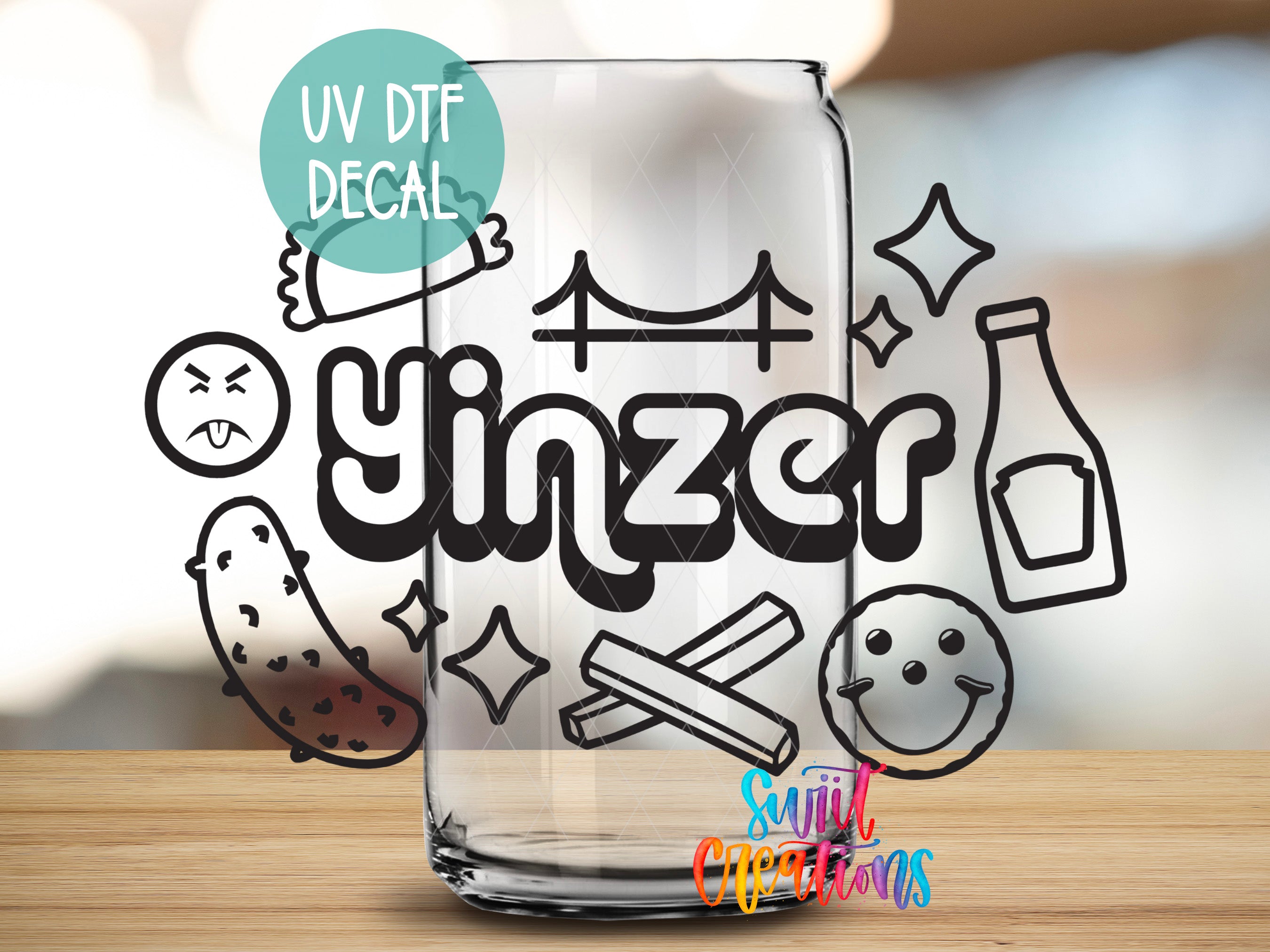 a picture of a glass with some writing on it