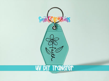 Faith Flower Motel Keychain UV DTF Transfer Decal | MK136 - Swiit Creations
