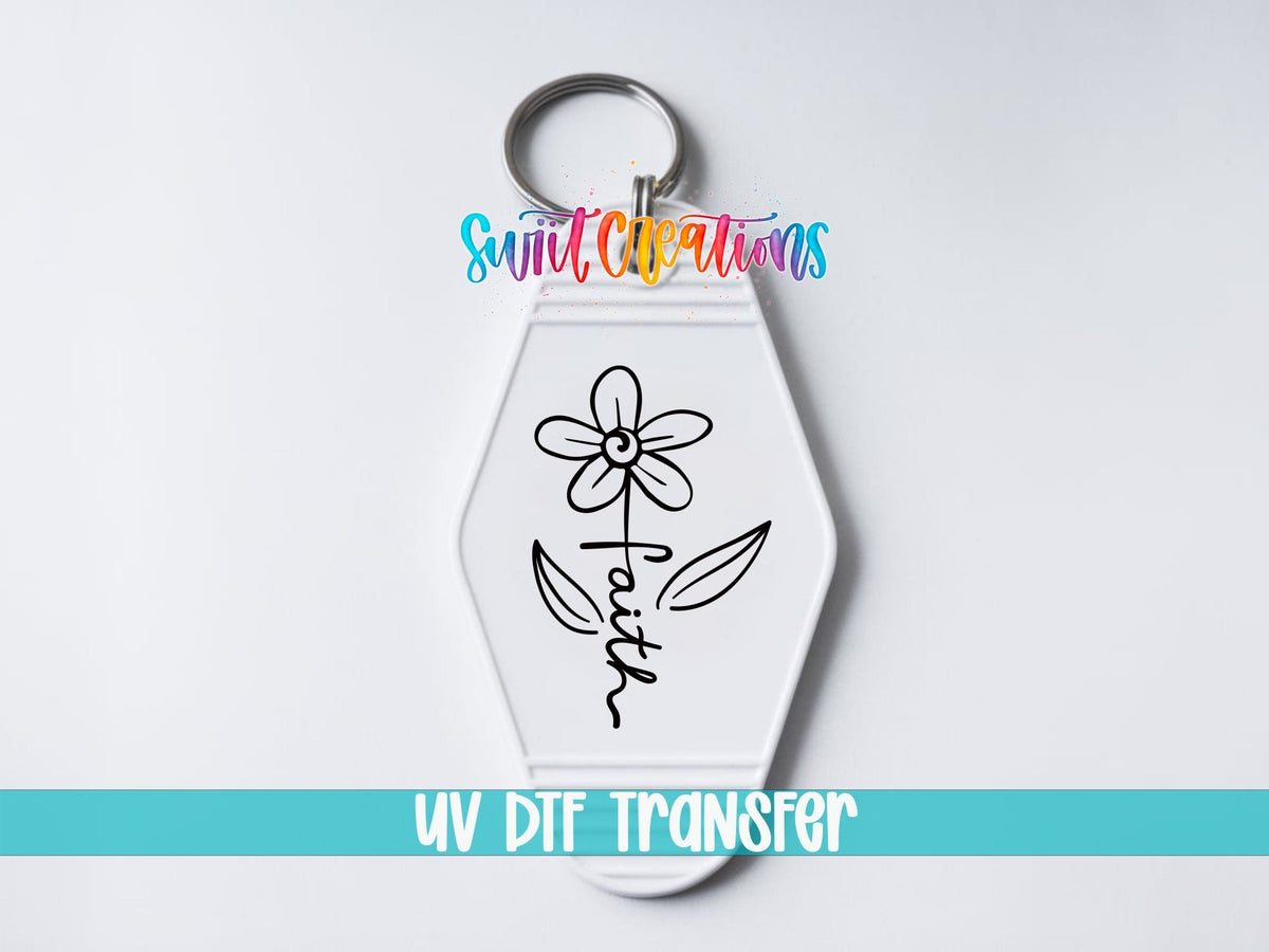 Faith Flower Motel Keychain UV DTF Transfer Decal | MK136 - Swiit Creations