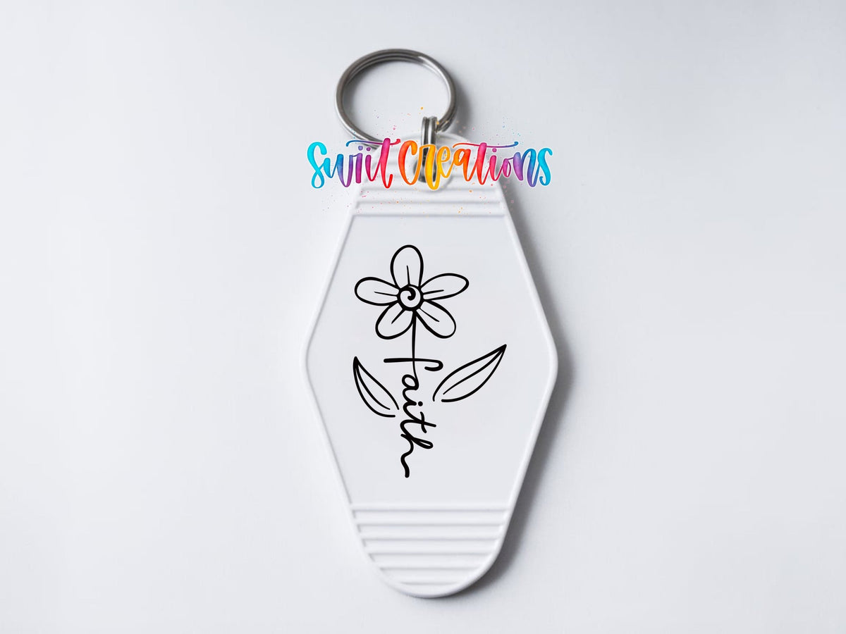 Faith Flower Motel Keychain UV DTF Transfer Decal | MK136 - Swiit Creations