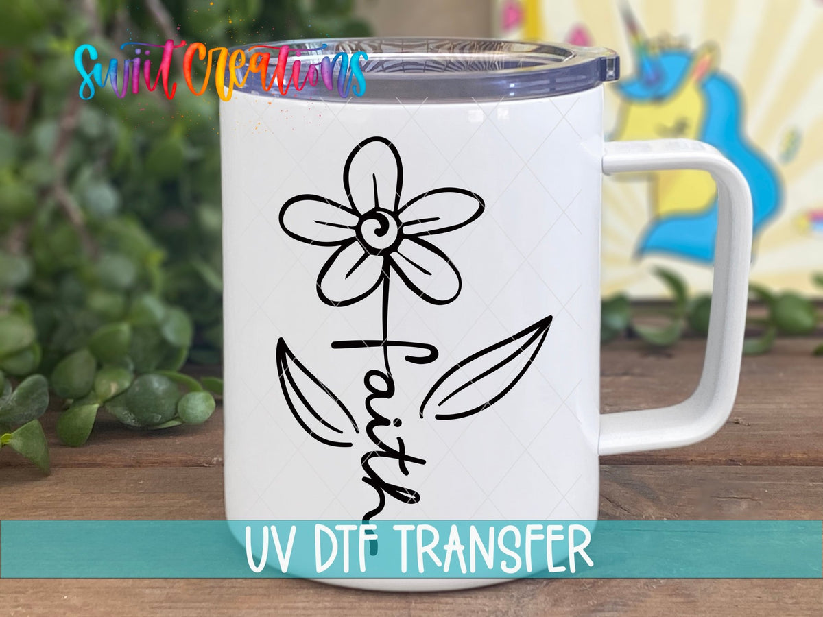 Faith Flower UV DTF Cup Decal | UV136 - Swiit Creations