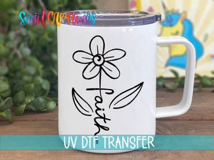 Faith Flower UV DTF Cup Decal | UV136 - Swiit Creations