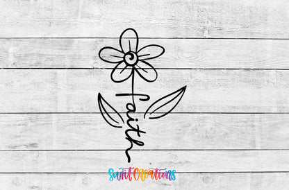 Faith Flower UV DTF Cup Decal | UV136 - Swiit Creations