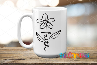Faith Flower UV DTF Cup Decal | UV136 - Swiit Creations