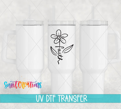 Faith Flower UV DTF Cup Decal | UV136 - Swiit Creations