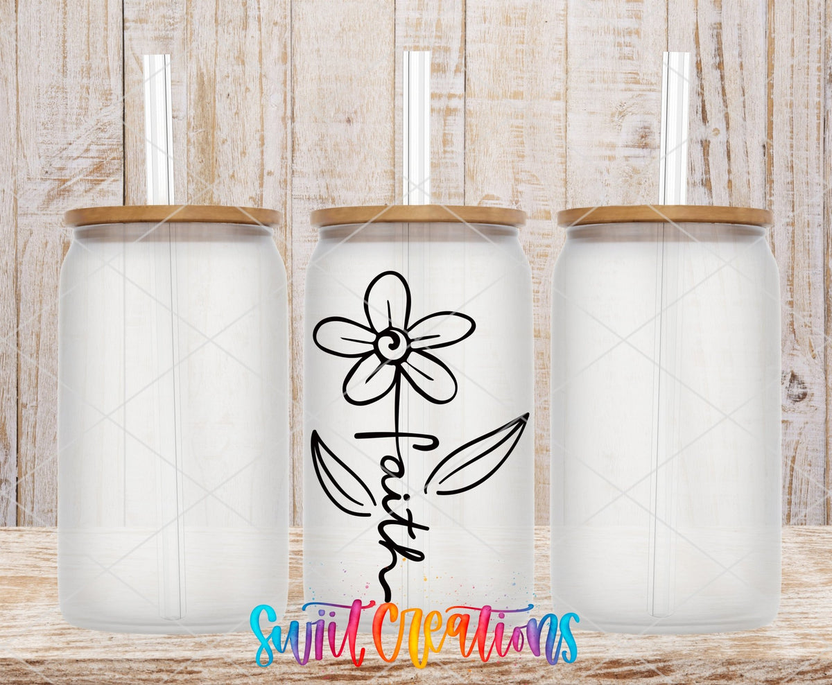 Faith Flower UV DTF Cup Decal | UV136 - Swiit Creations