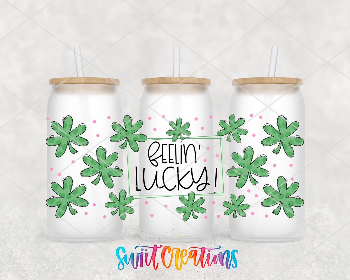 Feelin’ Lucky UV DTF Transfer Tumbler Wrap | Shamrock St Patrick’s Day | DTF028 - Swiit Creations