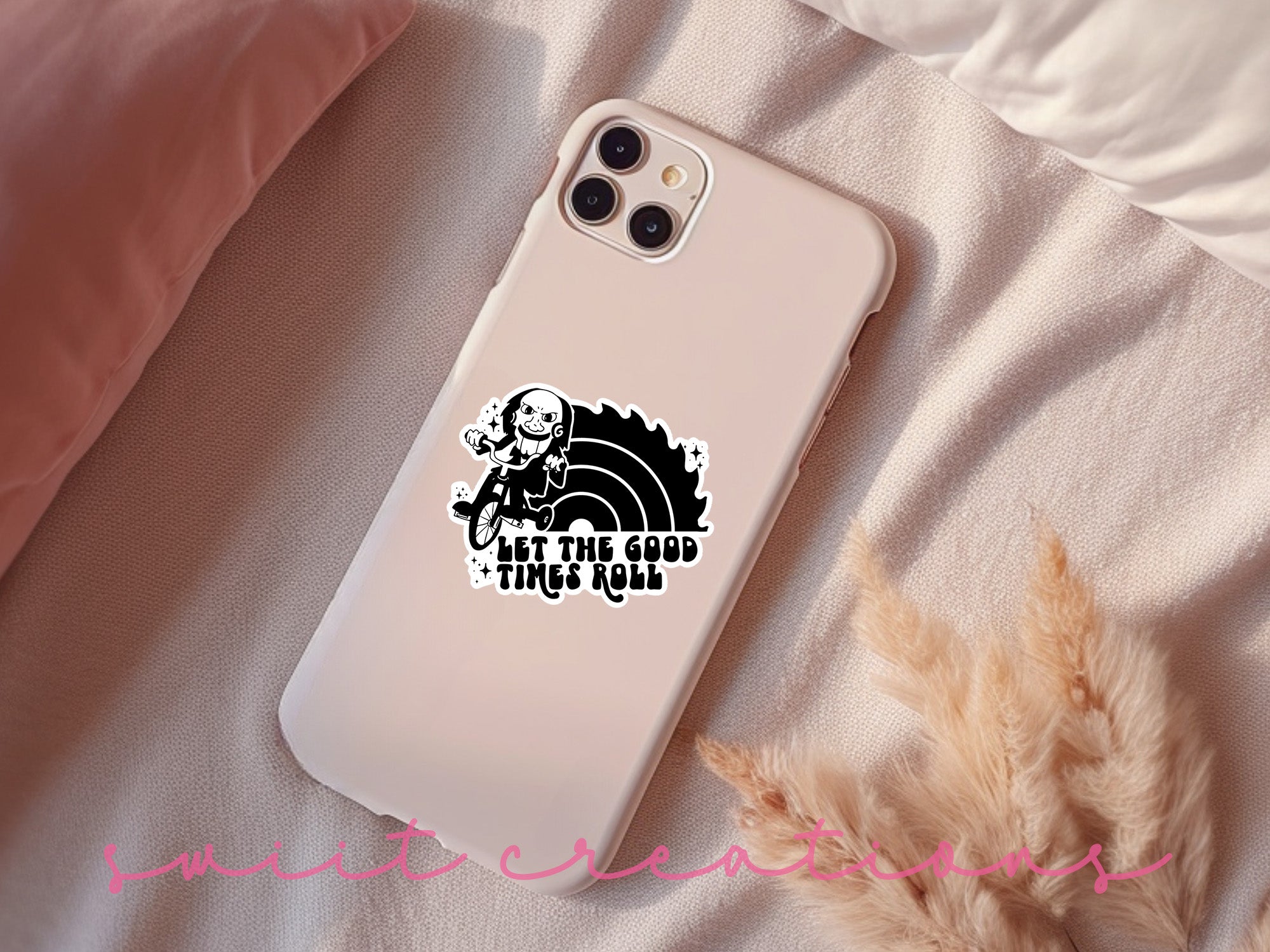 a phone case with a picture of a skeleton on it