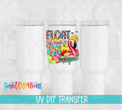 Float Drink Tan Repeat UV DTF Cup Decal | UV886 - Swiit Creations