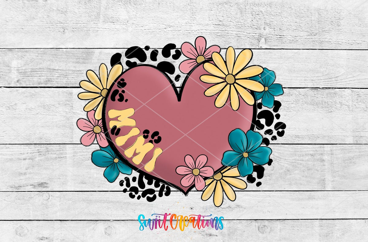 Floral Heart Mimi UV DTF Cup Decal | UV1373 - Swiit Creations