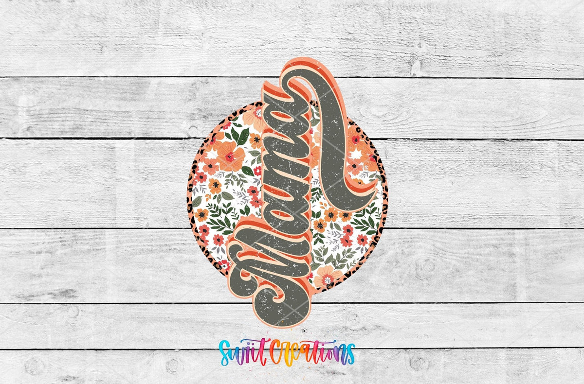 Floral Mama Motel Keychain UV DTF Transfer | Retro Script Design | MK624 - Swiit Creations