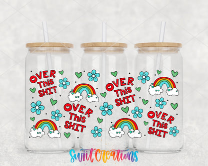 Floral Sassy Rainbow Over This UV DTF Transfer Tumbler Wrap | DTF332 - Swiit Creations
