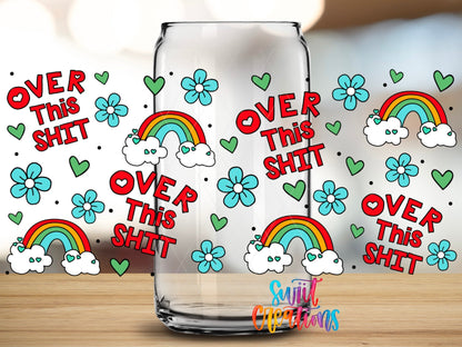 Floral Sassy Rainbow Over This UV DTF Transfer Tumbler Wrap | DTF332 - Swiit Creations