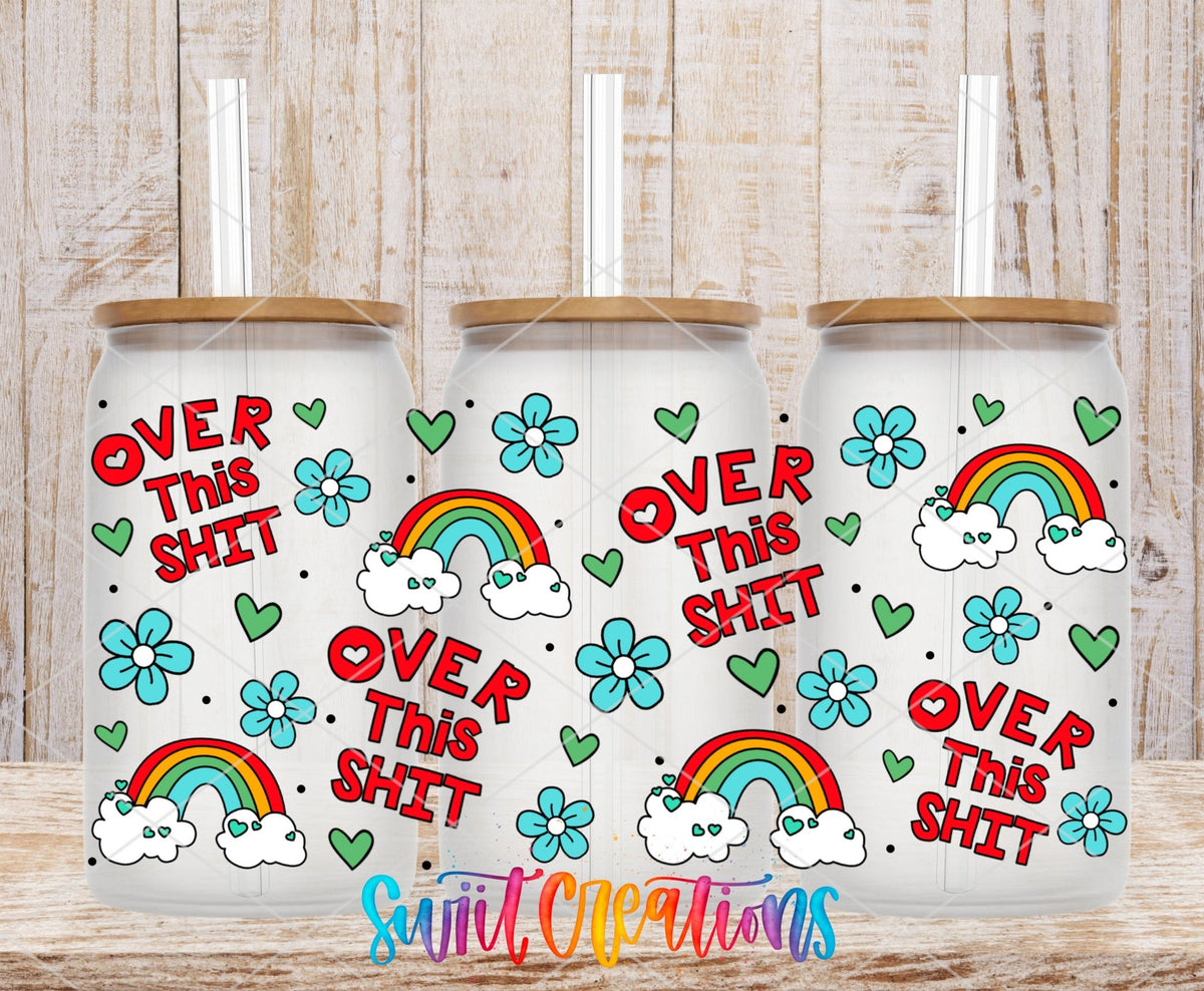 Floral Sassy Rainbow Over This UV DTF Transfer Tumbler Wrap | DTF332 - Swiit Creations