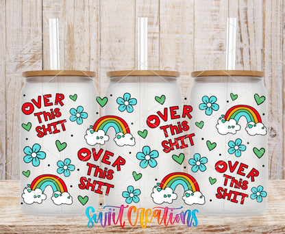 Floral Sassy Rainbow Over This UV DTF Transfer Tumbler Wrap | DTF332 - Swiit Creations