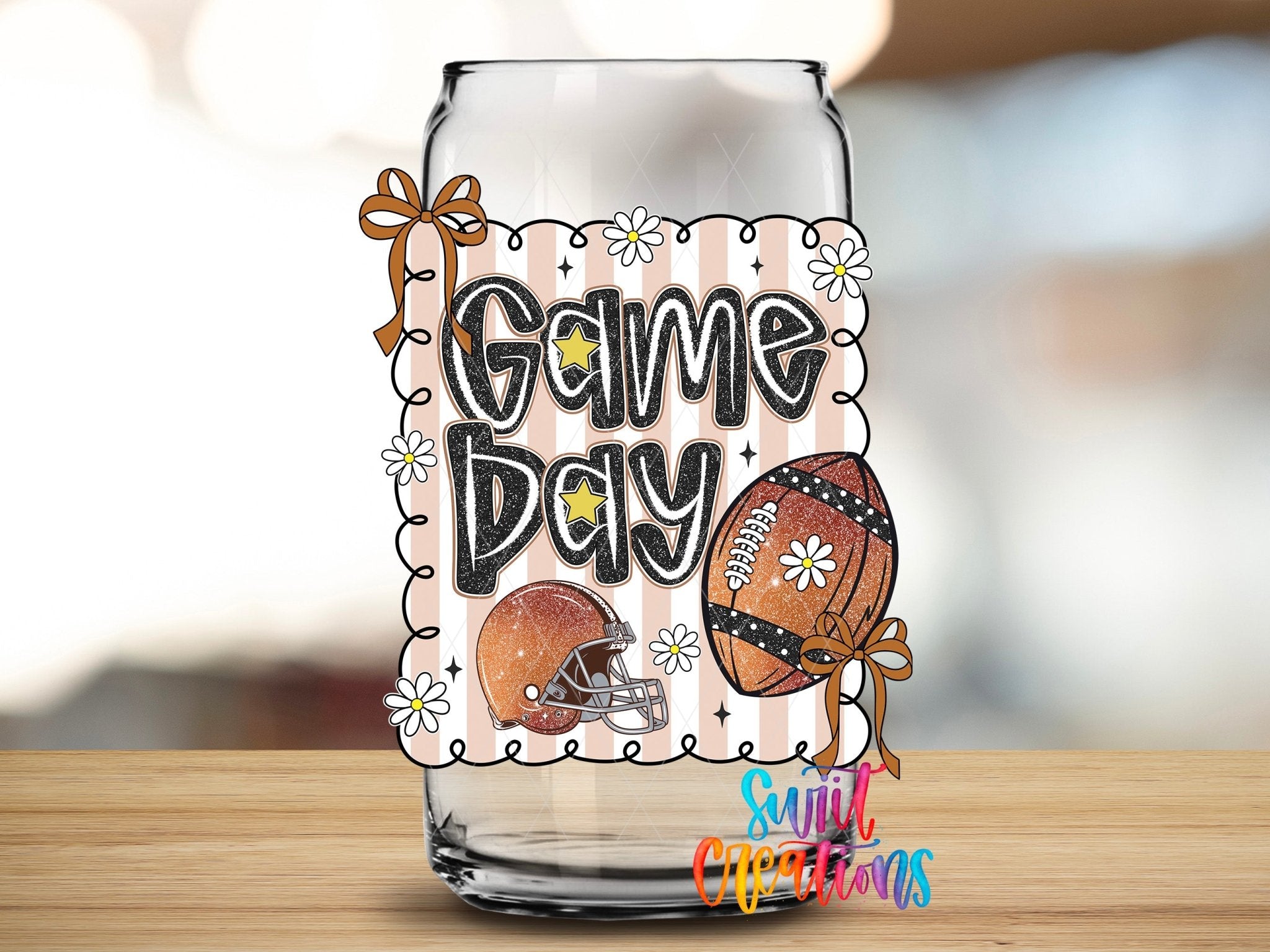 Football Game Day UV DTF Tumbler Transfer Decal | Football Mom Sports Cup Design | UV2022 - Swiit Creations