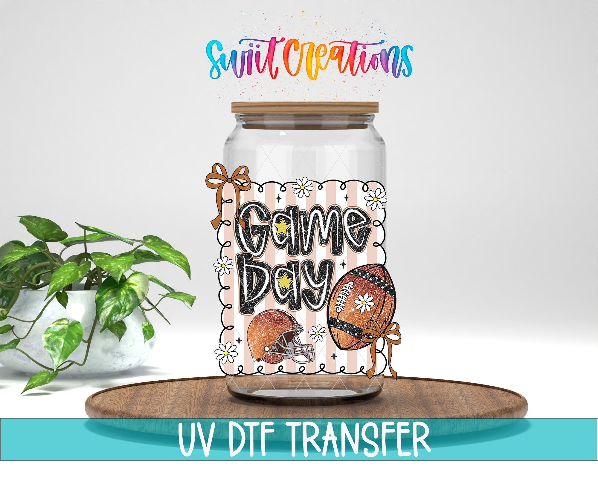 Football Game Day UV DTF Tumbler Transfer Decal | Football Mom Sports Cup Design | UV2022 - Swiit Creations