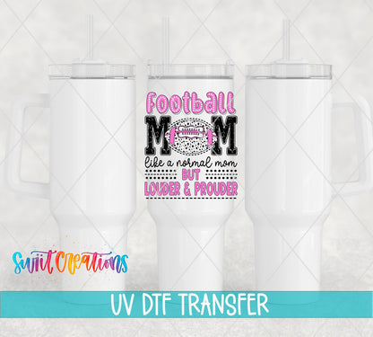 Football Mom UV DTF Decal | Pink Sports Tumbler Wrap | UV1028 - Swiit Creations