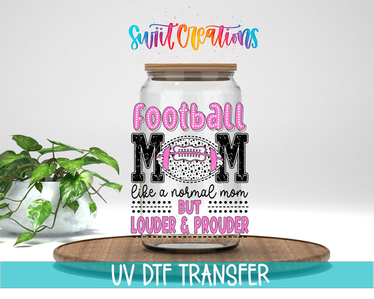 Football Mom UV DTF Decal | Pink Sports Tumbler Wrap | UV1028 - Swiit Creations