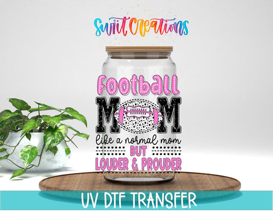 Football Mom UV DTF Decal | Pink Sports Tumbler Wrap | UV1028 - Swiit Creations
