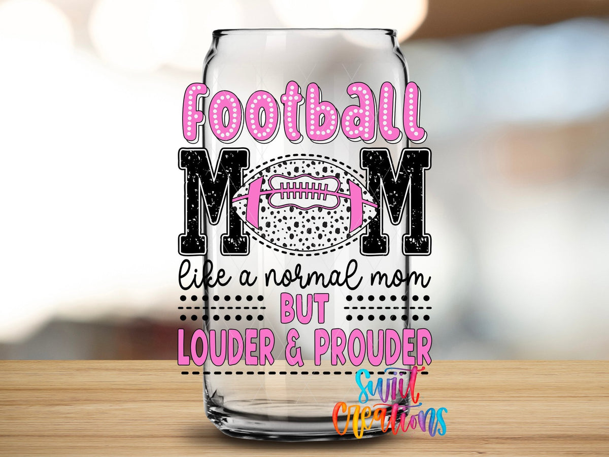 Football Mom UV DTF Decal | Pink Sports Tumbler Wrap | UV1028 - Swiit Creations