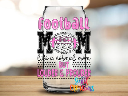 Football Mom UV DTF Decal | Pink Sports Tumbler Wrap | UV1028 - Swiit Creations