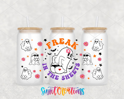 Freak In The Sheets Ghost UV DTF Transfer Tumbler Wrap | DTF152 - Swiit Creations