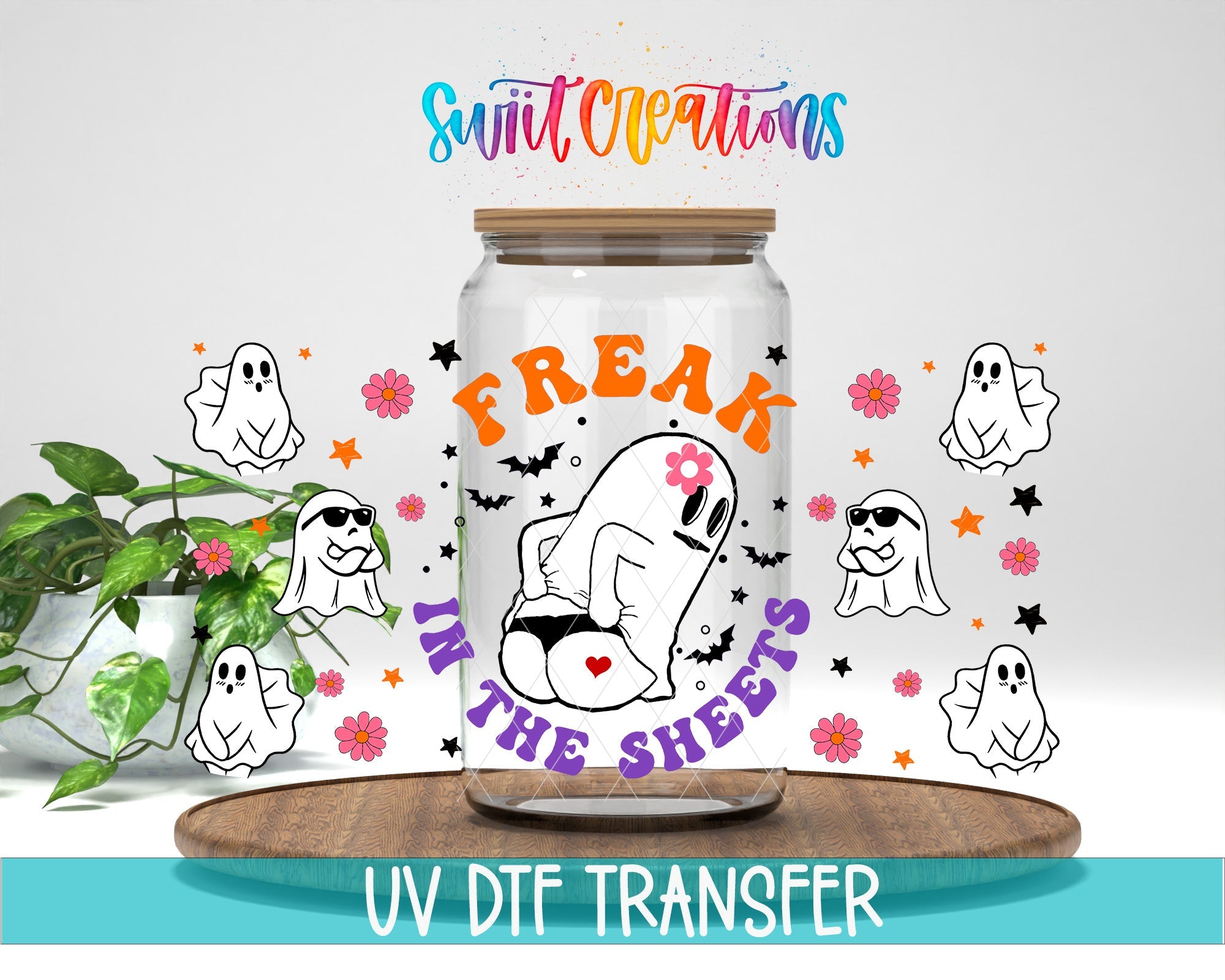 Freak In The Sheets Ghost UV DTF Transfer Tumbler Wrap | DTF152 - Swiit Creations