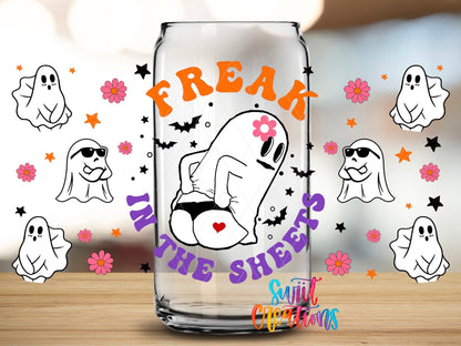 Freak In The Sheets Ghost UV DTF Transfer Tumbler Wrap | DTF152 - Swiit Creations