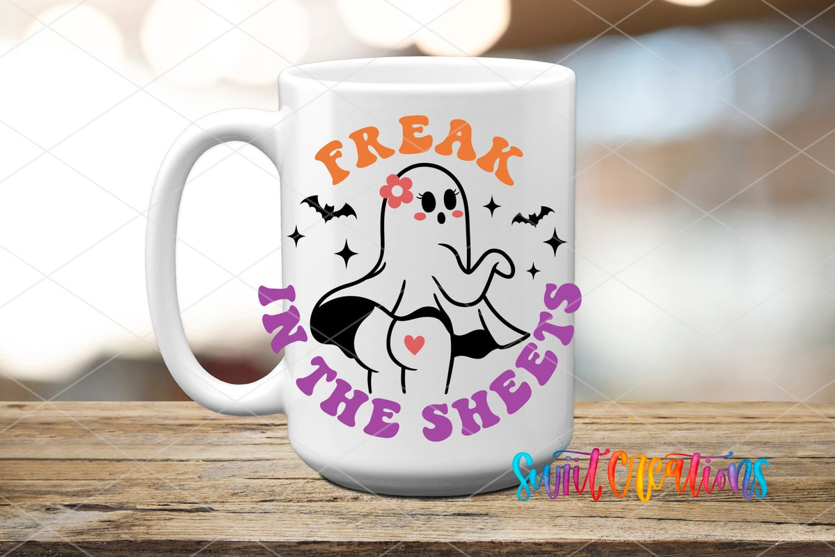 Freak In The Sheets Sassy Halloween UV DTF Cup Decal | UV772 - Swiit Creations