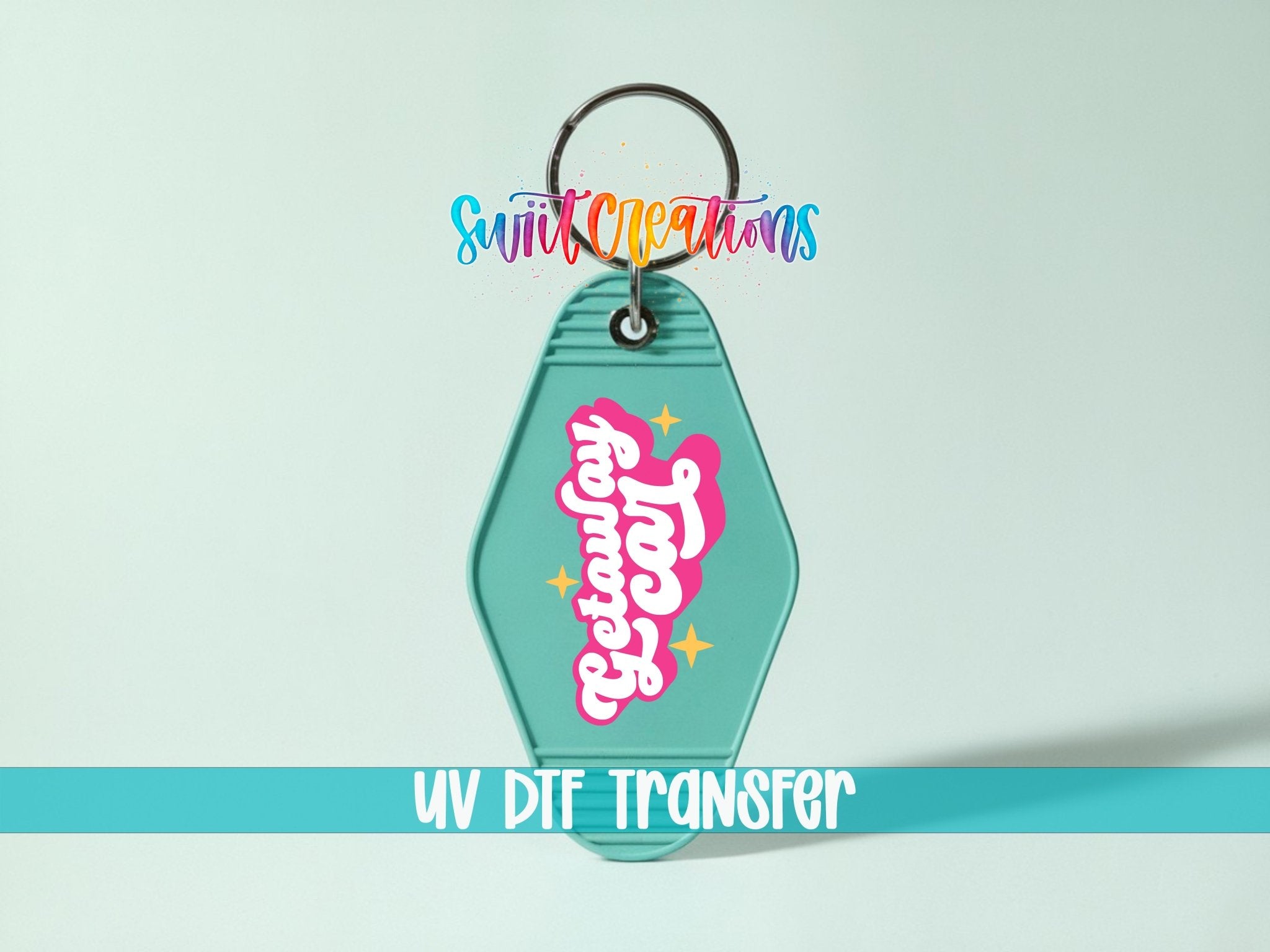Getaway Car Motel Keychain UV DTF Transfer | Cute Pink Retro Decal | MK2114 - Swiit Creations