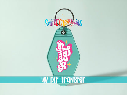Getaway Car Motel Keychain UV DTF Transfer | Cute Pink Retro Decal | MK2114 - Swiit Creations