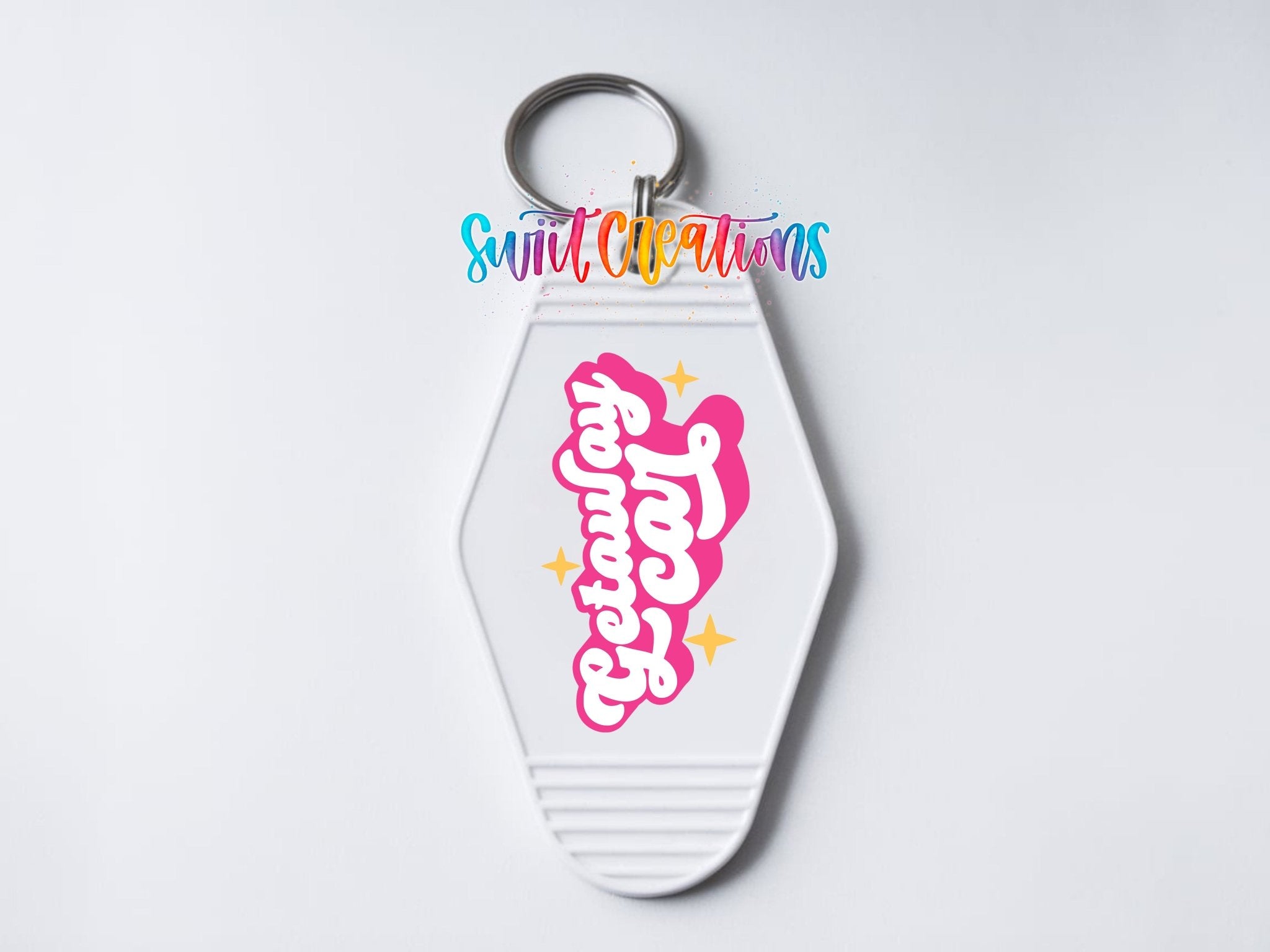 Getaway Car Motel Keychain UV DTF Transfer | Cute Pink Retro Decal | MK2114 - Swiit Creations