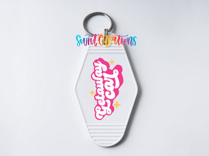 Getaway Car Motel Keychain UV DTF Transfer | Cute Pink Retro Decal | MK2114 - Swiit Creations