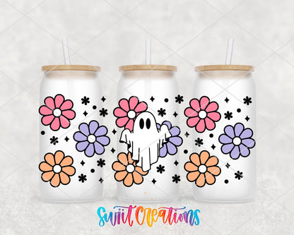 Ghost Floral Retro UV DTF Transfer Tumbler Wrap | DTF031 - Swiit Creations