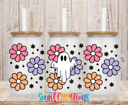 Ghost Floral Retro UV DTF Transfer Tumbler Wrap | DTF031 - Swiit Creations