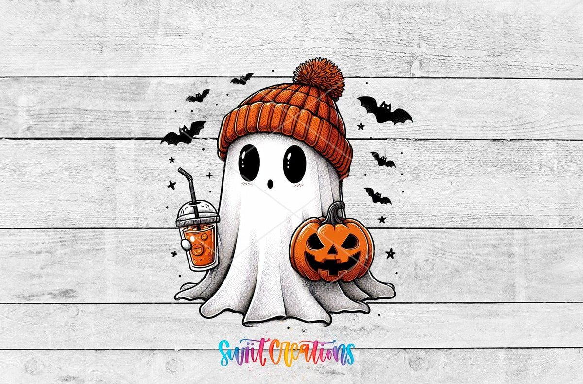 Ghostie Pumpkin Drink Halloween UV DTF Cup Decal | UV1579 - Swiit Creations