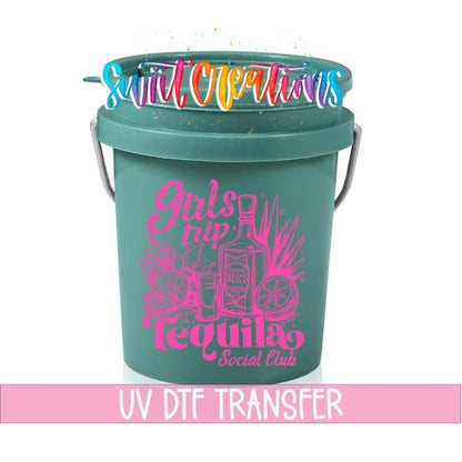 Girls Trip Tequila Social Club Mini Bucket UV DTF Transfer | MB1556 - Swiit Creations