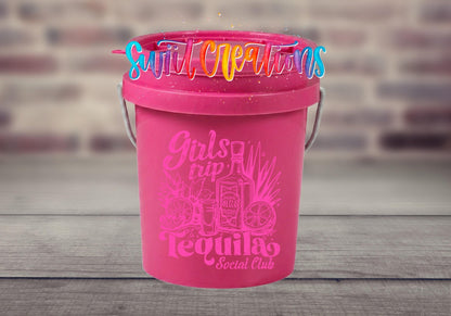 Girls Trip Tequila Social Club Mini Bucket UV DTF Transfer | MB1556 - Swiit Creations