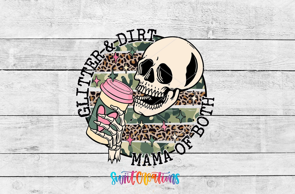 Glitter and Dirt Mama of Both UV DTF Cup Decal | UV1353 - Swiit Creations
