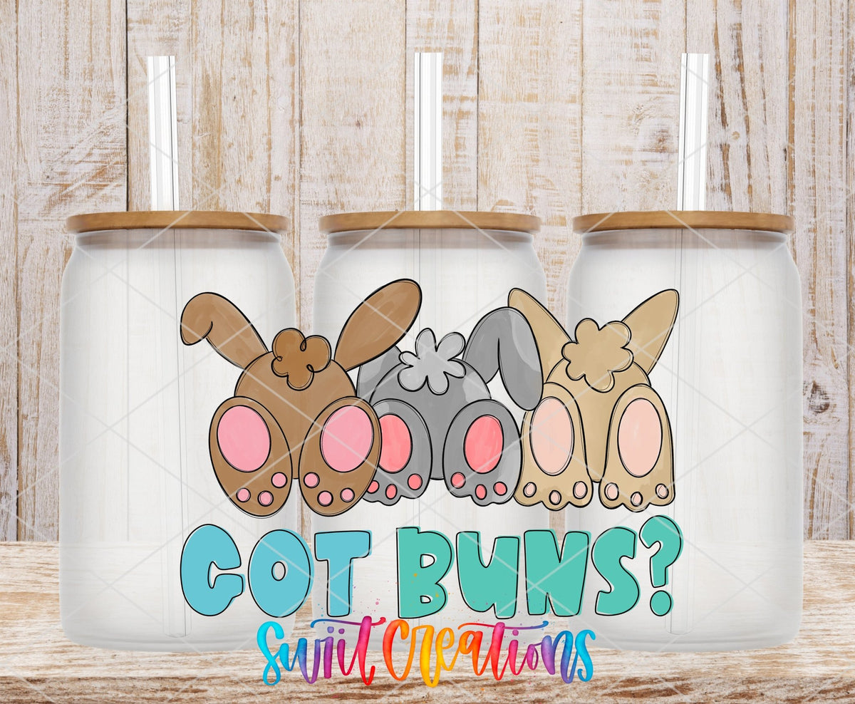 Got Buns UV DTF Transfer Tumbler Wrap | Funny Bunny Easter Cup Decal | DTF255 - Swiit Creations